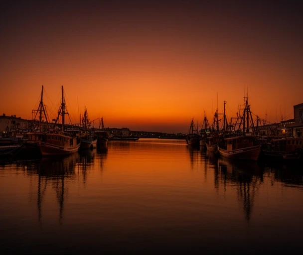 夕暮れの海